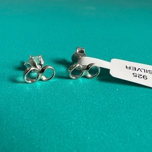 925 Sterling Silver Infinity Studs New Simple